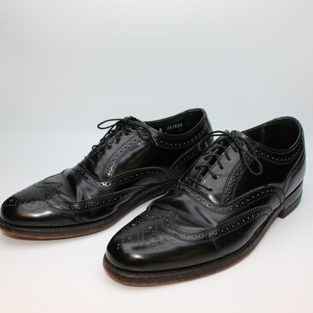 Florsheim Imperial Mens Black Leather Wingtip Oxford Dress Shoes 92329 8 D